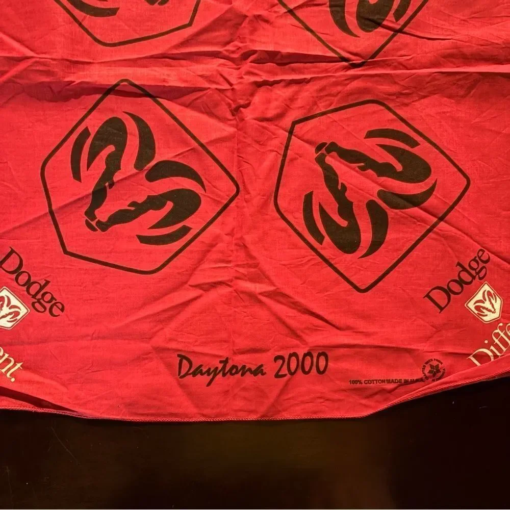 Vintage Red Dodge Ram Daytona 2000 Bandana with Logo unused
